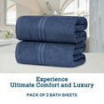 thumbnail image 3 of Casa Lino 2Pc Premium Bath Sheets (Extra Large) for Adults (72" x 36") - 100% Cotton, 400GSM, Ultra Absorbent (Cobalt), 3 of 6