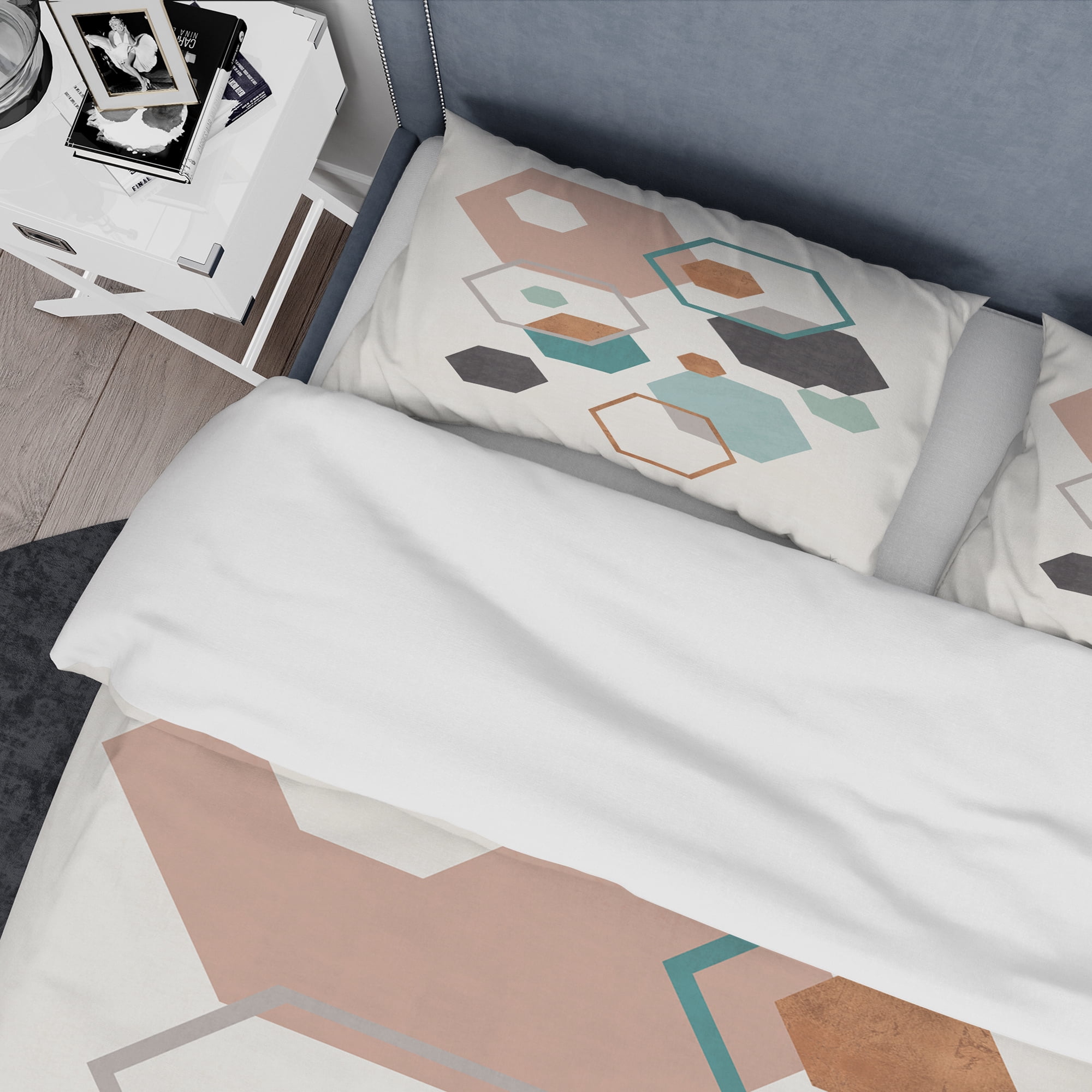 Designart 'Geometric hexagons Pattern VII' Geometric Duvet Cover Set