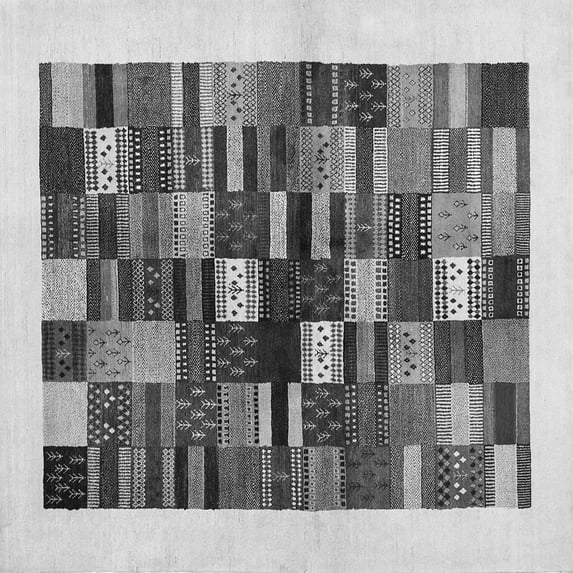 Ahgly Company Indoor Square Solid Gray Modern Area Rugs, 8' Square