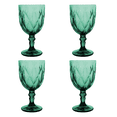 thumbnail image 1 of Juego 4 Copas de Vidrio Cristal para Champaña Vino Agua Color Verde, 1 of 5