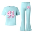 thumbnail image 6 of Gaexia Girls Size 9/10 Outfits,Girls Casual Fashion Outfit With Bow Short Sleeve Top and Long Pants for Play and Daily Wear Fashion Clothes,7-8 Years, 6 of 6
