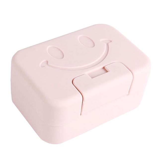 Caja de jabón de viaje rosa, paquete de 2 jaboneras de plástico con tapa, caja de almacenamiento de jabón fácil de limpiar para baño, ducha E