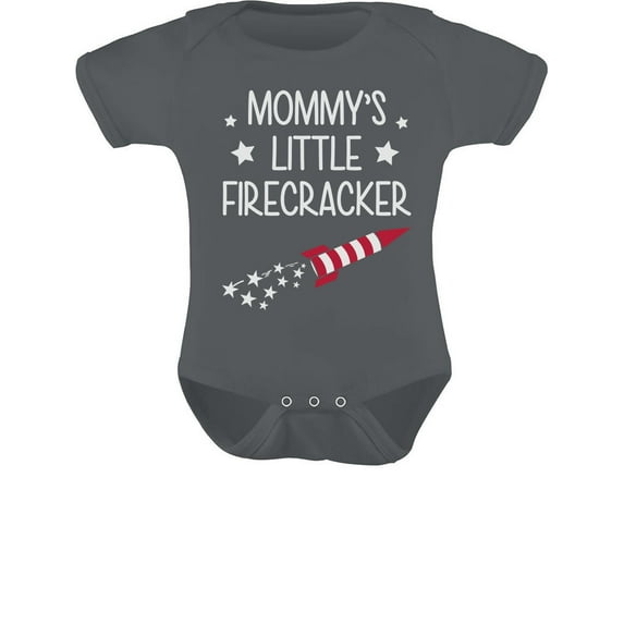 Tstars Boys Unisex 4th of July Shirts for Baby Boy Mommys Little Firecracker Infant Outfit Funny Independence Day Patriotic USA Gifts Fourth of July Humor Baby Bodysuit