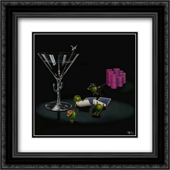 Pocket Rockets 2x Matted 16x16 Black Ornate Framed Art Print by Michael Godard