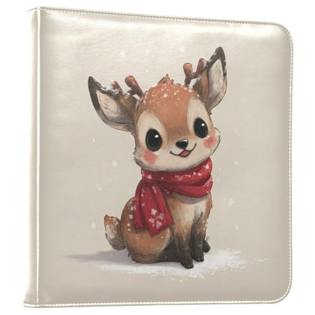 Photo Album Leather Photo Album 11.8x11.2x1.5 Inch Bookshelf Photo Album Photo Album Photo Store Scrapbook Photo Album Cute Yellow Christmas Deer