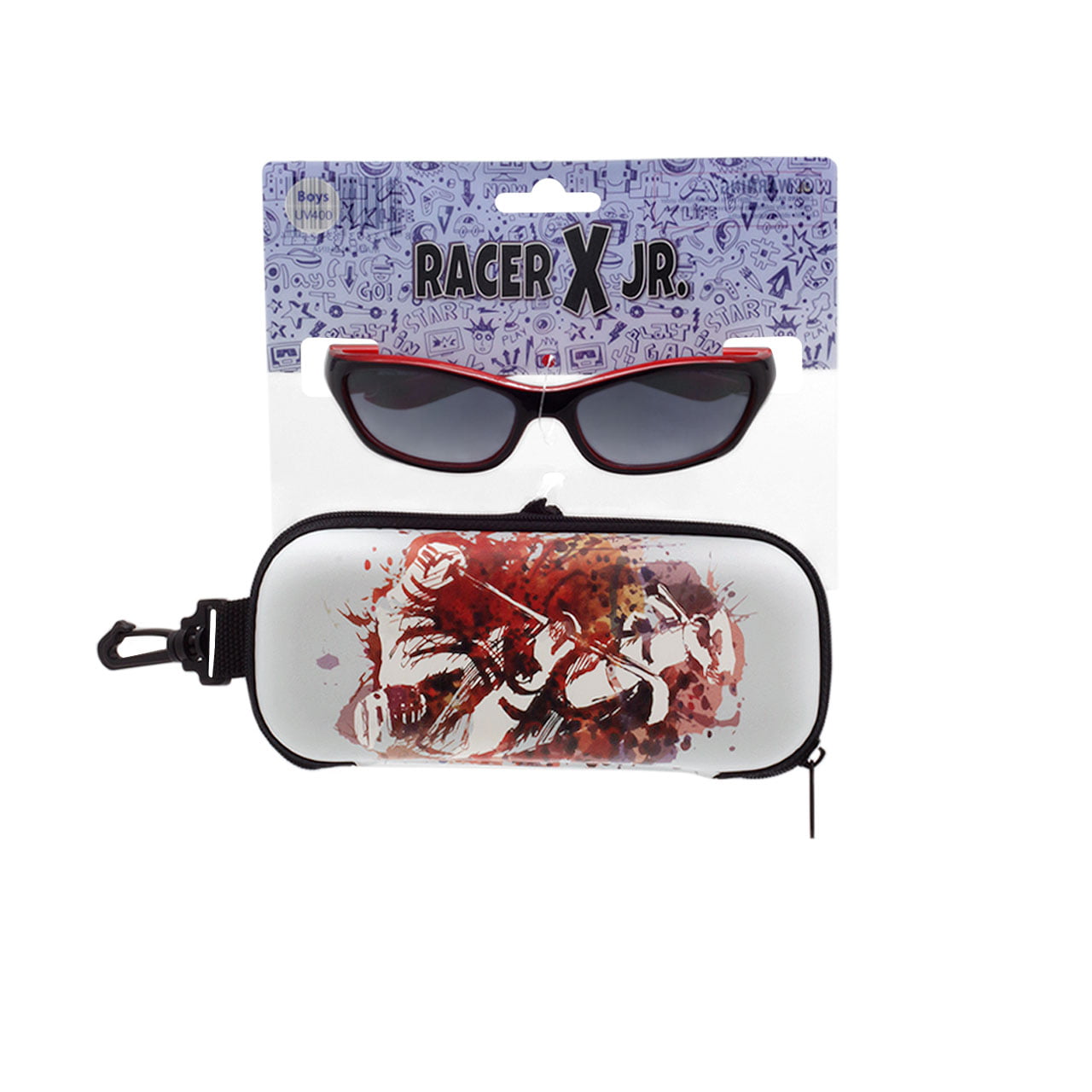 Rawlings FMR Boys Youth Sport Sunglasses � Black Frame & Black/Red Mirror Lenses 