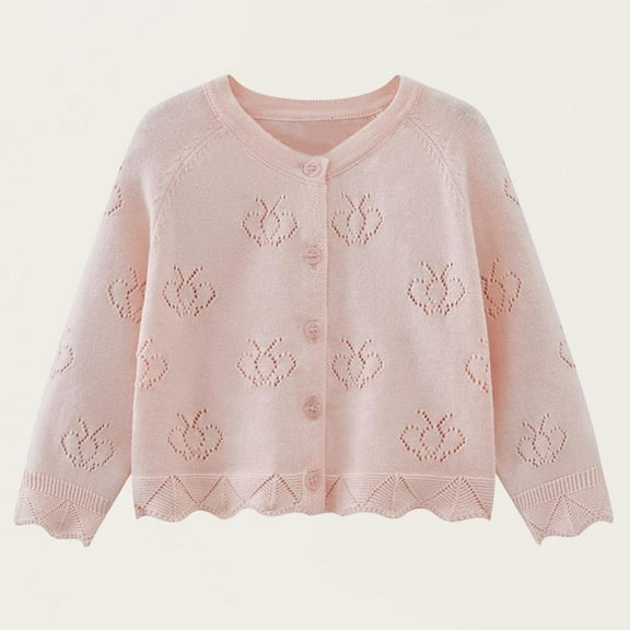 Bxsruta Jacket for Girls, Toddler Lace Knit Cardigan, Open Front Long Sleeve Cover Up Sweater, Stretch Weave Overlayer