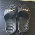 thumbnail image 1 of Nike Black and Brown Slide Sandals, 1 of 4