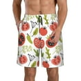 thumbnail image 2 of Uemuo Tomatoes Pattern Men's Swim Trunks Hawaiian Beach Bathing Suit Swimsuits Beach Quick-Dry Shorts with Pockets-XX-Large, 2 of 9