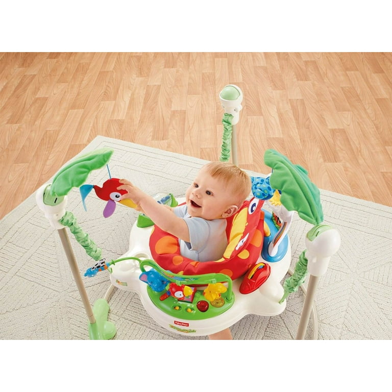 Fisher-Price Baby Bouncer Rainforest Jumperoo Activity Center with Music  Lights & Fisher-Price Baby Playmat Deluxe Kick & Play Piano Gym & Maracas