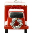 thumbnail image 4 of Coca-Cola Truck With Silver Wreath Christmas Ornament, 5.51 x 3.5 x 2.48 inches, 4 of 5
