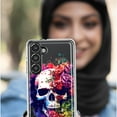 thumbnail image 5 of MUNDAZE LG Stylo 6 Shockproof Clear Hybrid Protective Phone Case Fantasy Skull Red Purple Roses Cover, 5 of 5