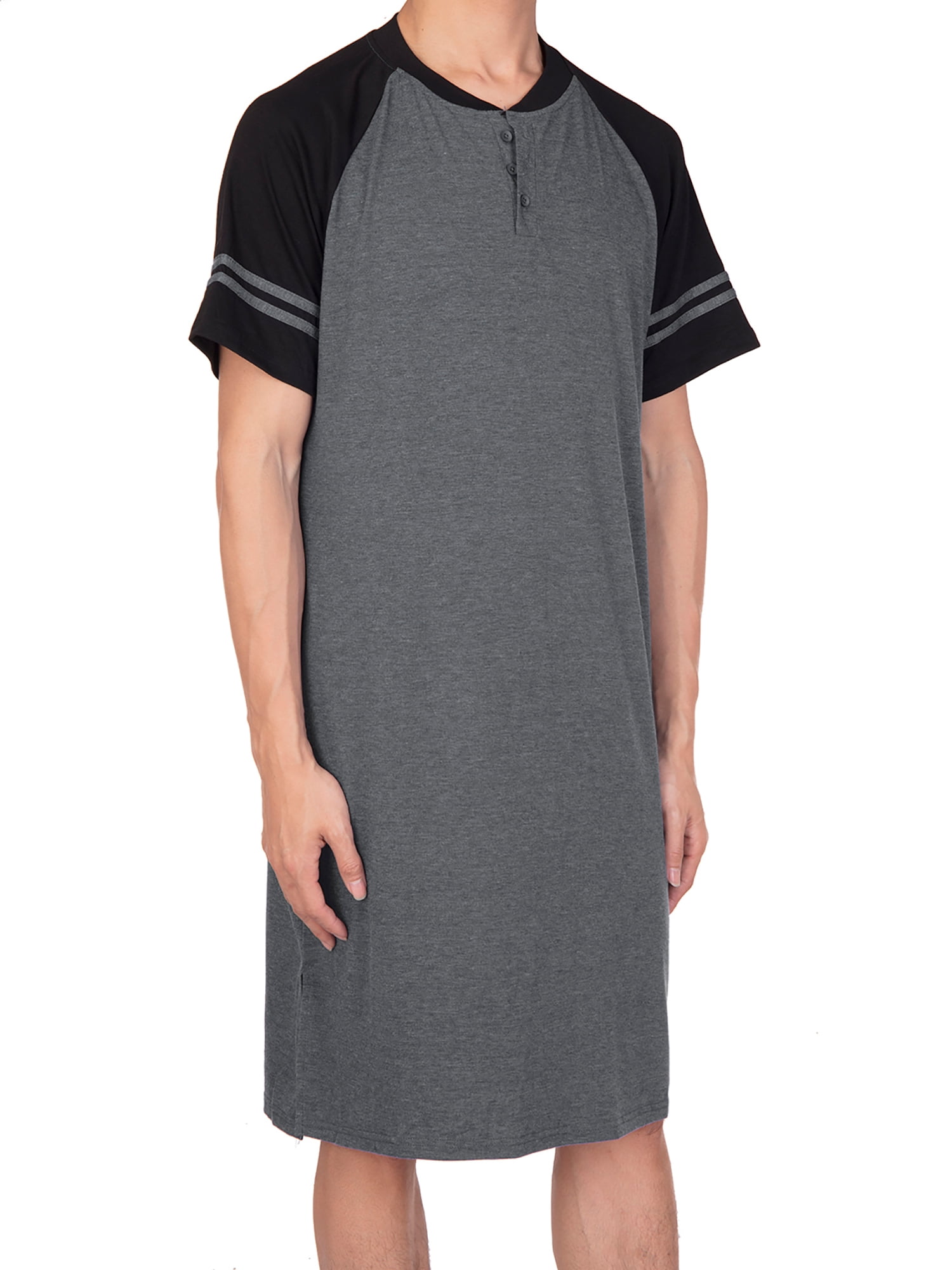 SAYFUT Big & Tall Mens Sleep Shirts Short Sleeve Nightshirts Sleepwear