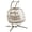 Beige, variant on RADIATA Double Hanging Egg Chair with Stand and 5" Cushions, 2-Person Wicker Swing Chair, 690 lb Weight Capacity, Indoor Outdoor Patio Loveseat, Dark Gray