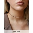 thumbnail image 3 of FOCALOOK Flat Snake Chain for Women Stainless Steel Rose Gold Plated Herringbone Choker Necklace Jewelry Birthday Christmas Valentine's Day Gifts 3MM 12 Inches, 3 of 10