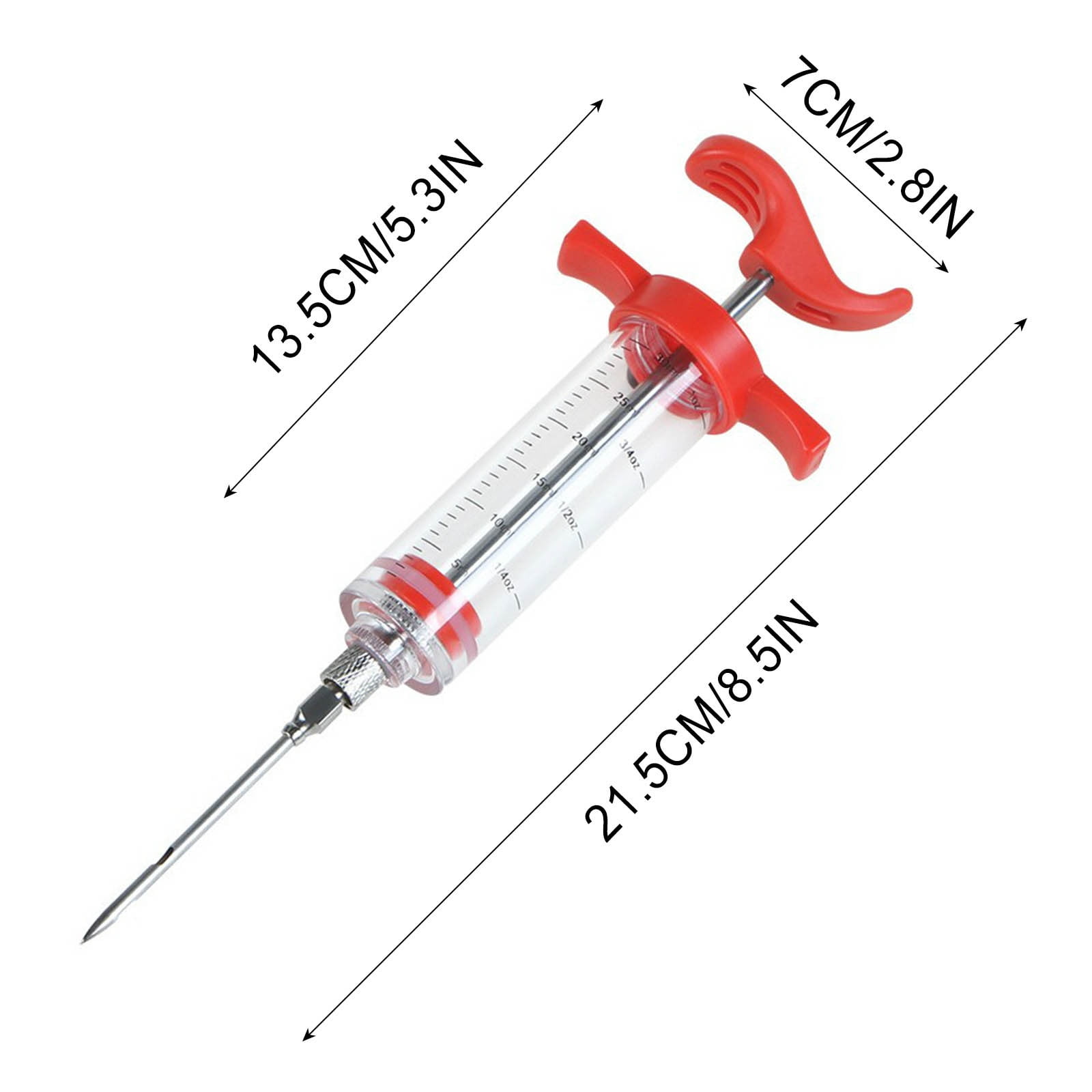 Restaurantware Met Lux Meat Injector Kit, Professional Food Injector Syringe Kit - 2 Ounce Syringe, 3 Needles, Stainless Steel Meat Injector Set, 2