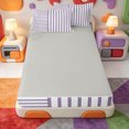 thumbnail image 4 of Erosebridal Mid-Century Line Pattern Zipper Full Size Comforter Sets with Fitted Sheet and 2 Pillowcases,Aesthetic Lines Zipper Bedding Set,Light Gray Reversible,4 Pieces, 4 of 7