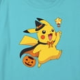 thumbnail image 2 of Girl's Pokemon Halloween Pikachu Wizard Graphic Cropped T-Shirt Blue X Large, 2 of 3