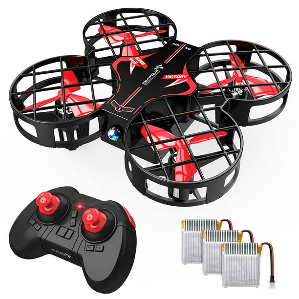 Snaptain H823H Portable Mini Toy Drone for Kids, Pocket RC Quadcopter With 3 Batteries, 21 Mins Flight Time, One Key Take Off Landing Red