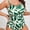 Green, variant on SKQIT Plus Size Tropical Leaf Print One Piece Swimsuit, Removable Straps Ruched Tummy Control Backless Bathing Suit for Curvy Women