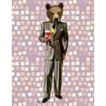 thumbnail image 2 of Fab Funky 15x18 White Modern Wood Framed Museum Art Print Titled - Bear With Cocktail, 2 of 4