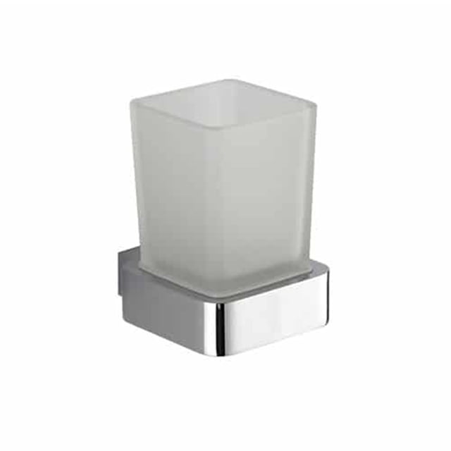Porta Vaso Para Cepillo de Dientes Rubinett Cromado de Acero Inoxidable para Baño Cuadrado