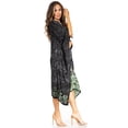 thumbnail image 4 of Sakkas Clementine Women's Tie Dye Caftan Dress/Cover Up Beach Kaftan Boho Summer - 35-BlackMint - One Size, 4 of 5