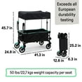 thumbnail image 6 of Ingenuity Pop 'N Ride Stroller Wagon - Black & Teal, 6 of 17