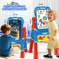 thumbnail image 7 of Art Easel for Kids - Adjustable Double-Sided Rotatable Magnetic White Board with Painting Accessories, Preschool Learning Toy for Girls 3-5 Years Old,Ideal Christmas Birthday Gift （Blue）, 7 of 7