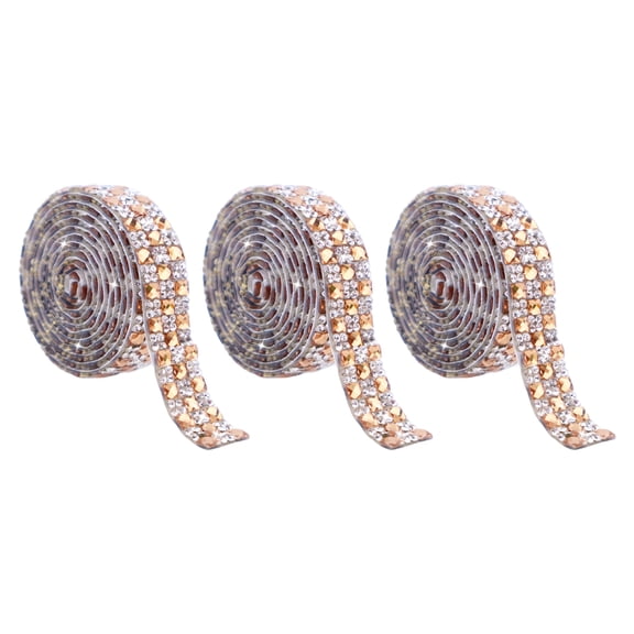Selfs Adhesive Crystal Rhinestones Ribbon Blings Stickers Wrap Roll Diys with 2mm Rhinestones for Crafts Arts