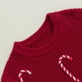 thumbnail image 3 of Toddler Baby Girl Boy Christmas Outfit Knit Sweater Candy Cane Long Sleeve Crewneck Warm Pullover Sweatshirt Top Fall Winter Clothes, 3 of 7