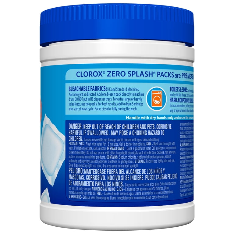 Clorox, Zero Splash Bleach Packs, 8.9 oz, Regular Scent, 12 count