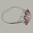 thumbnail image 4 of LBG British Made 10k White Gold Cultured Pearl & Pink Tourmaline Womens Engagement Ring - 33 size options - Size 8, 4 of 6