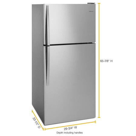Whirlpool - 18.2 Cu. Ft. Top-Freezer Refrigerator - Black