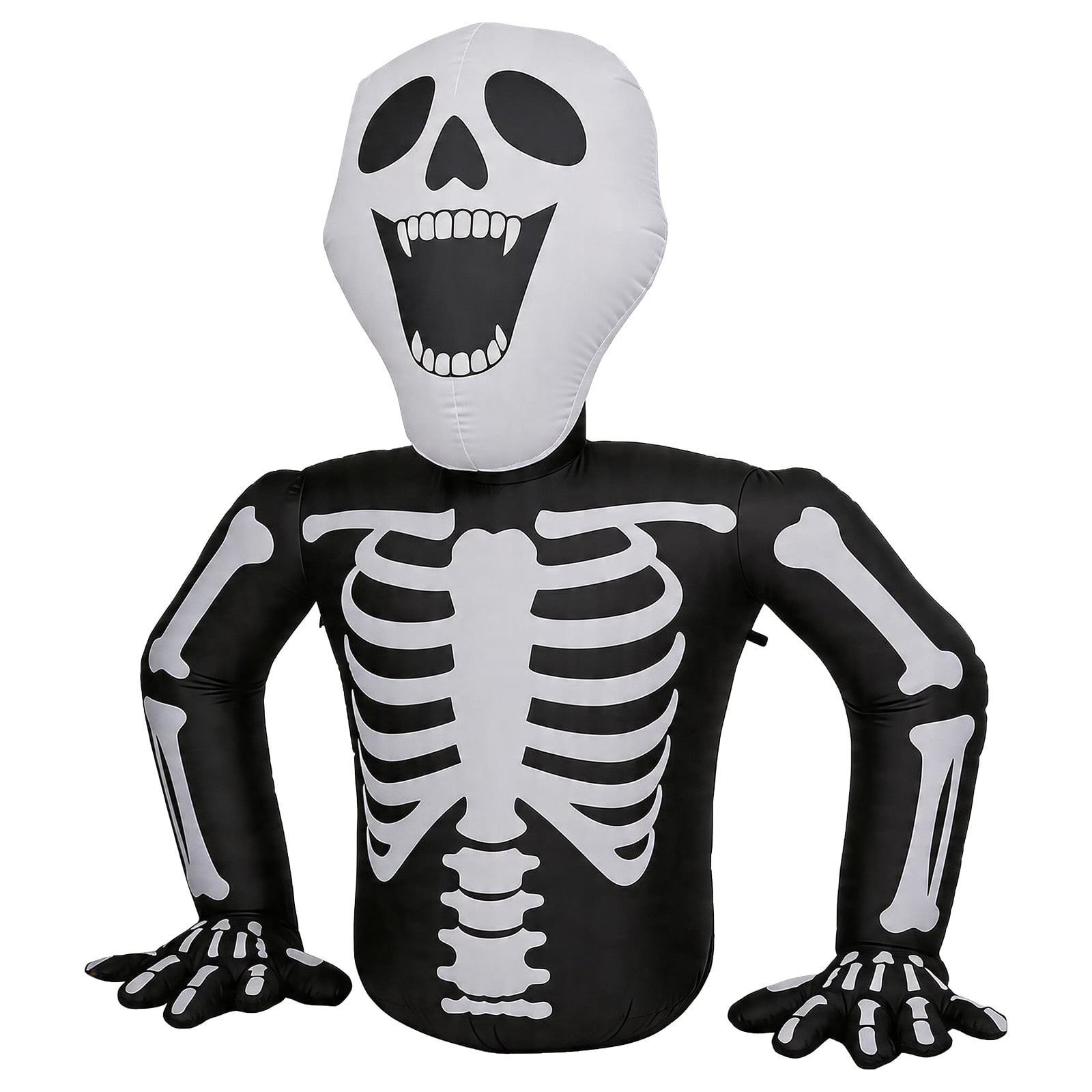 Astoutdoor Half-Skull Inflatable Halloween Decoration, Black, 9.06 in, with 3 LED Lights