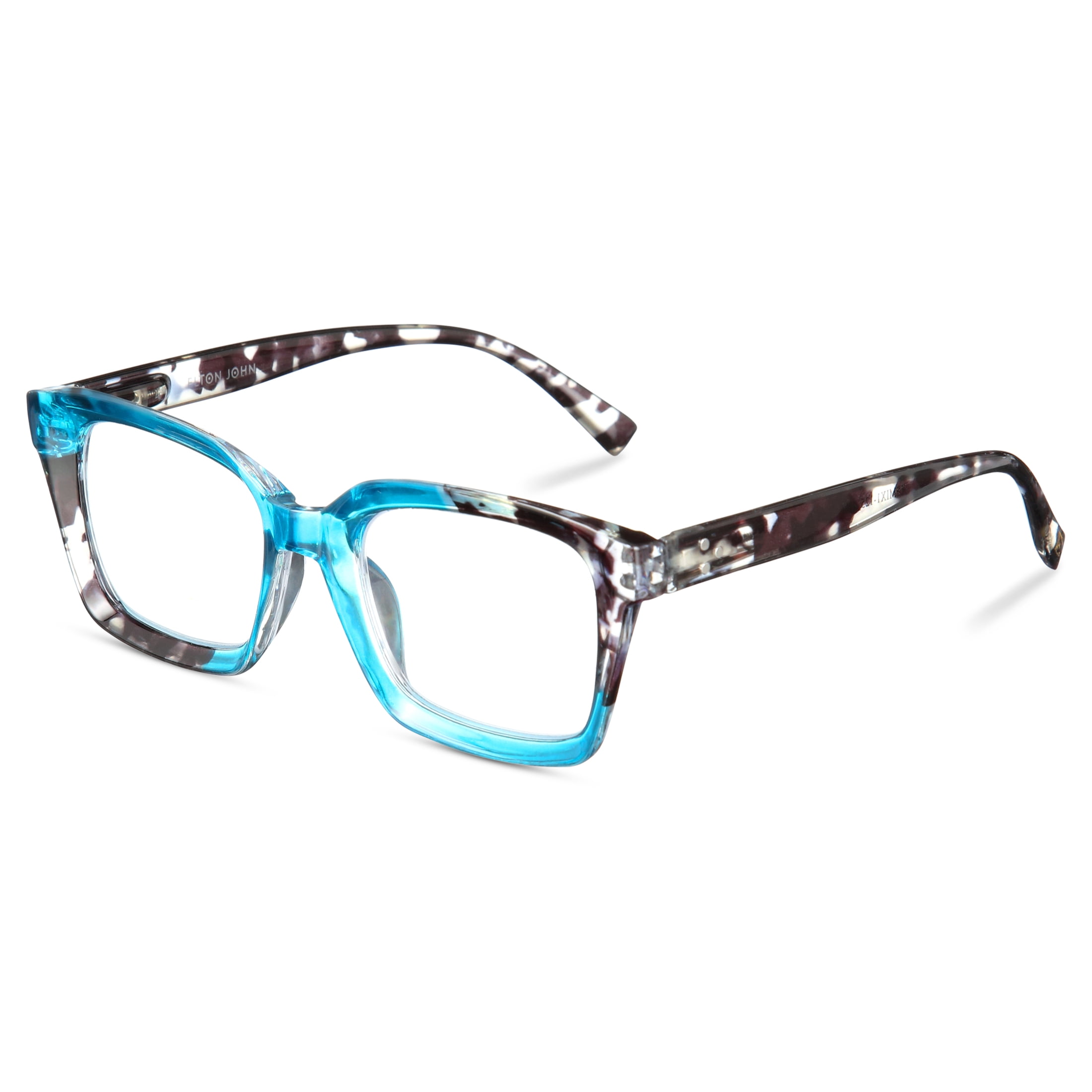 Elton John Pop Specs Reading Glasses - Blue Remix 2.00, Rectangle Frame