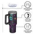 thumbnail image 4 of Psychedelic Halloween Pattern Tumbler with Handle and Lid,40oz Double Wall Vacuum Insulated Tumbler,Cups Gift for Women and Men, 4 of 7