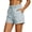Light Gray, variant on Women's Utility Shorts with Pockets, Casual Solid Color Elastic Waist Twill Shorts, Summer Lightweight Everyday Cuffed Hem Chino Basic Shorts
