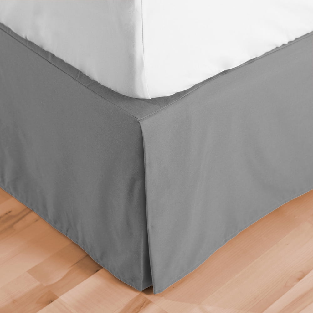 Martex 1C26559 Inverted Pleat 15-inch Drop King Bedskirt Gray 