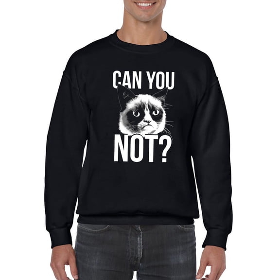 Grumpy Cat Not? Sweatshirt Men -T-Line Designs, Male Small