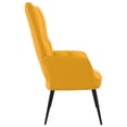 thumbnail image 3 of vidaXL Relaxing Chair Mustard Yellow Velvet, 3 of 6