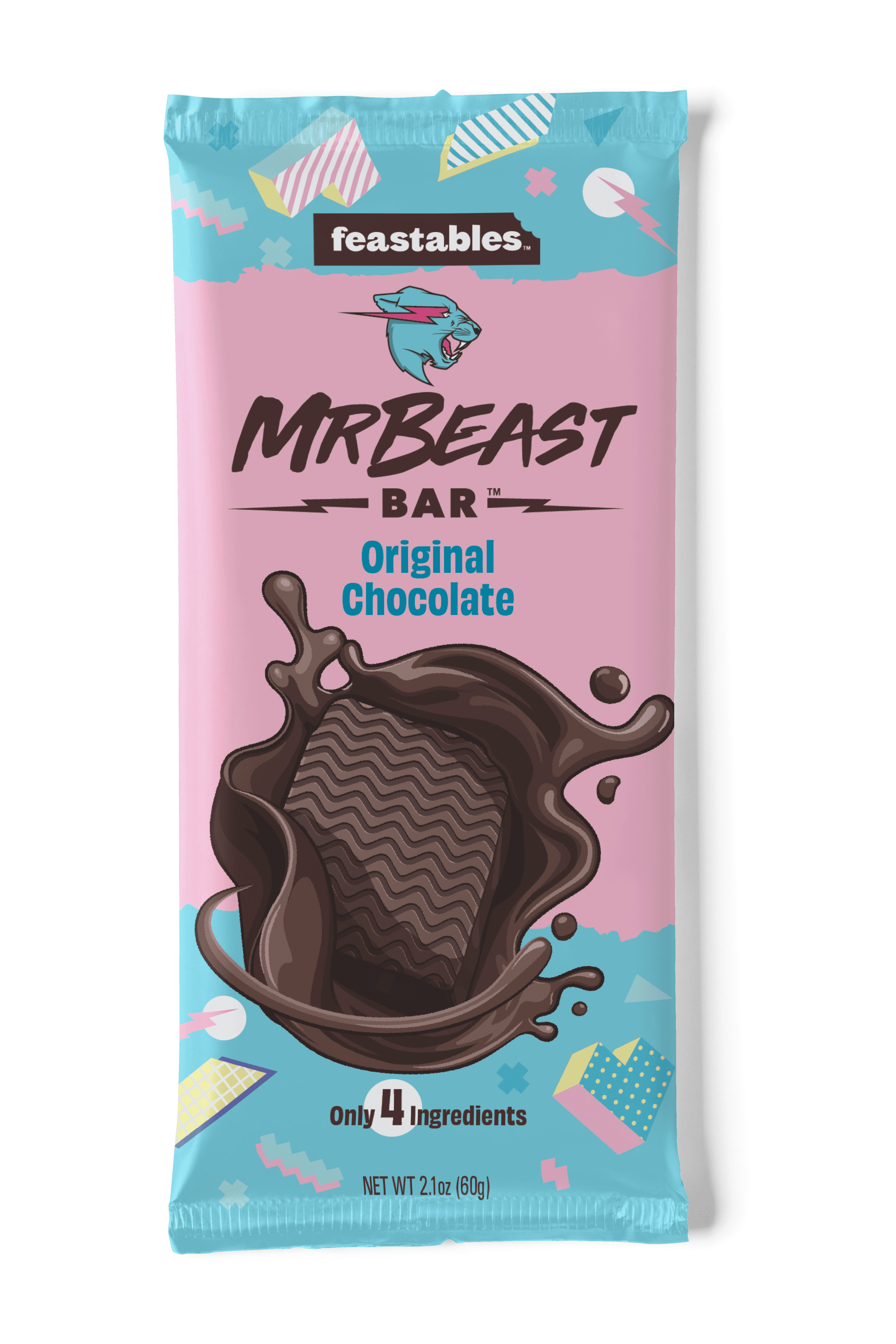 Feastables MrBeast Original Chocolate Bar, 2.1 oz (60g), 1 bar ...