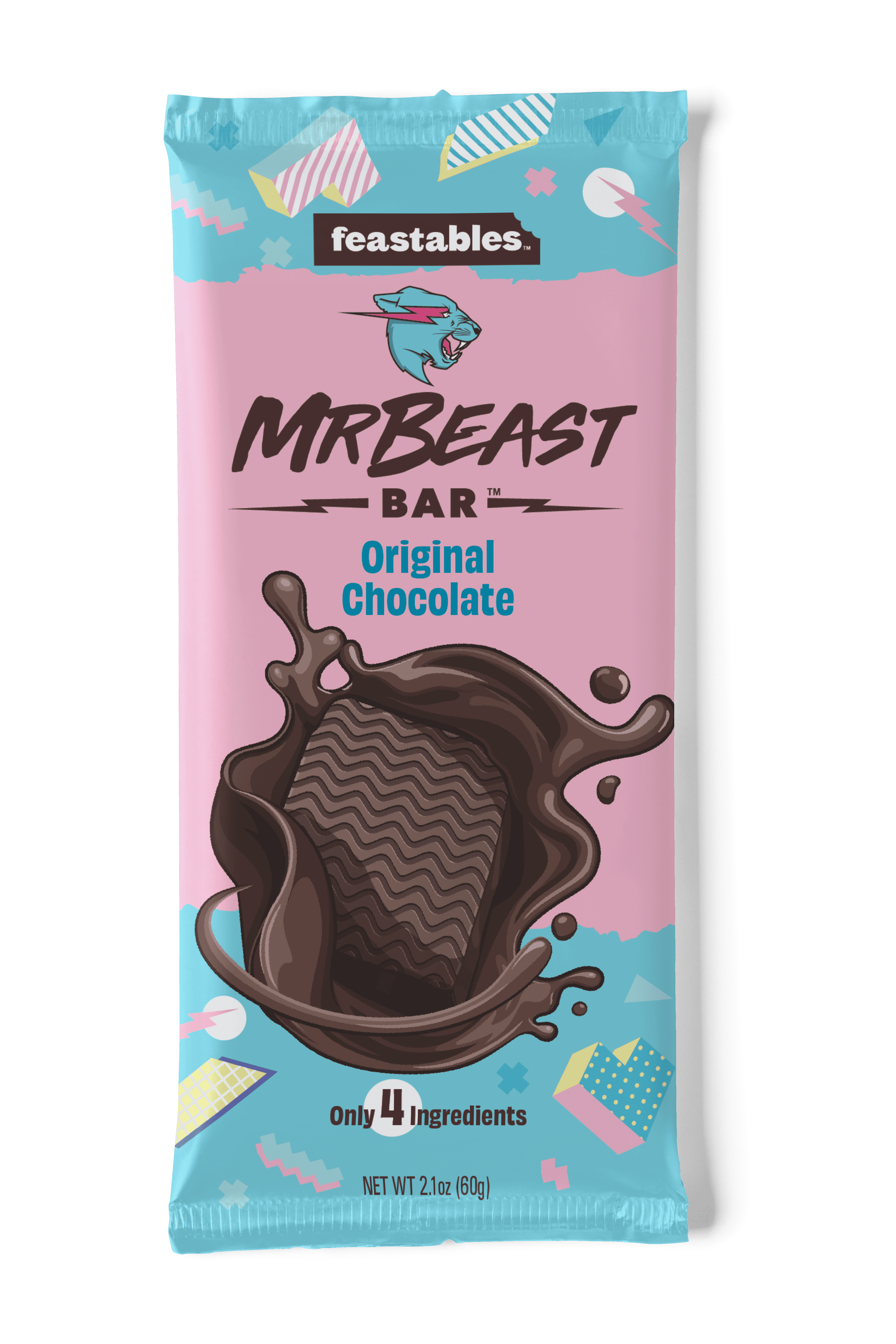 Feastables Mrbeast Original Chocolate Bar 21 Oz 60g 1 Bar