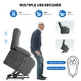 thumbnail image 7 of ZUNMOS Elderly Power Lift Recliner with Massage and Heating, Spacious Seat with Cup Holder, Side Pockets, Remote Control, Gray, 7 of 7