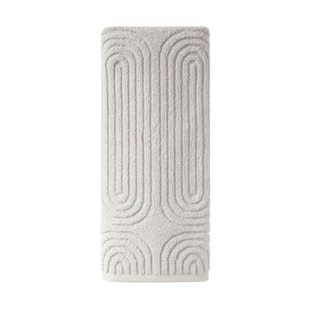 Beautiful by Drew Barrymore Textured Hand Towel, Soft 100% Cotton, Porcini Taupe