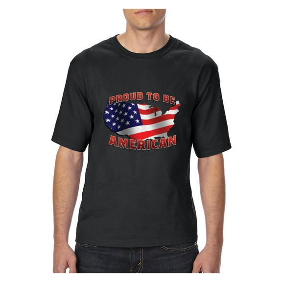 NIB - Big Men's T-Shirt, up to Tall Size 3XLT - American Proud To Be US Flag