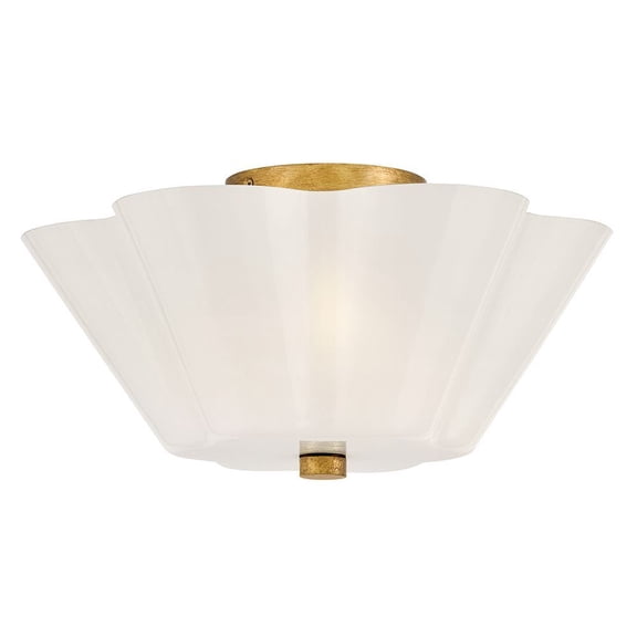 83713DA Lark Honey - 15W 3 LED Medium Semi-Flush Mount-7.5 Inch Tall and 15 Inch Wide-Distressed Brass Finish