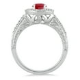 thumbnail image 3 of SZUL Women's Ruby and Diamond Halo Ring in 10K White Gold, 3 of 4