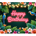 thumbnail image 4 of Floral Design Banner Tropical Pattern Decorative Lights Party Decoration for Birthday Celebration Indoor Party Event, 4 of 8