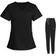 thumbnail image 3 of Camisetas para Mujer Verano Otoño Manga Corta Cuello En V Trabajo Scrub Plain Tops Camisas Mujeres 2024, 3 of 5